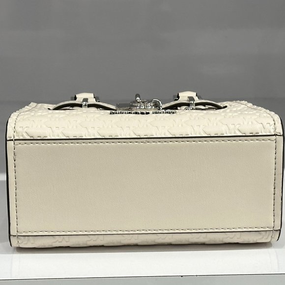 Michael Kors Hamilton MINI Shoulder Crossbody Bag Embossed MK Light Cream - Picture 10 of 16